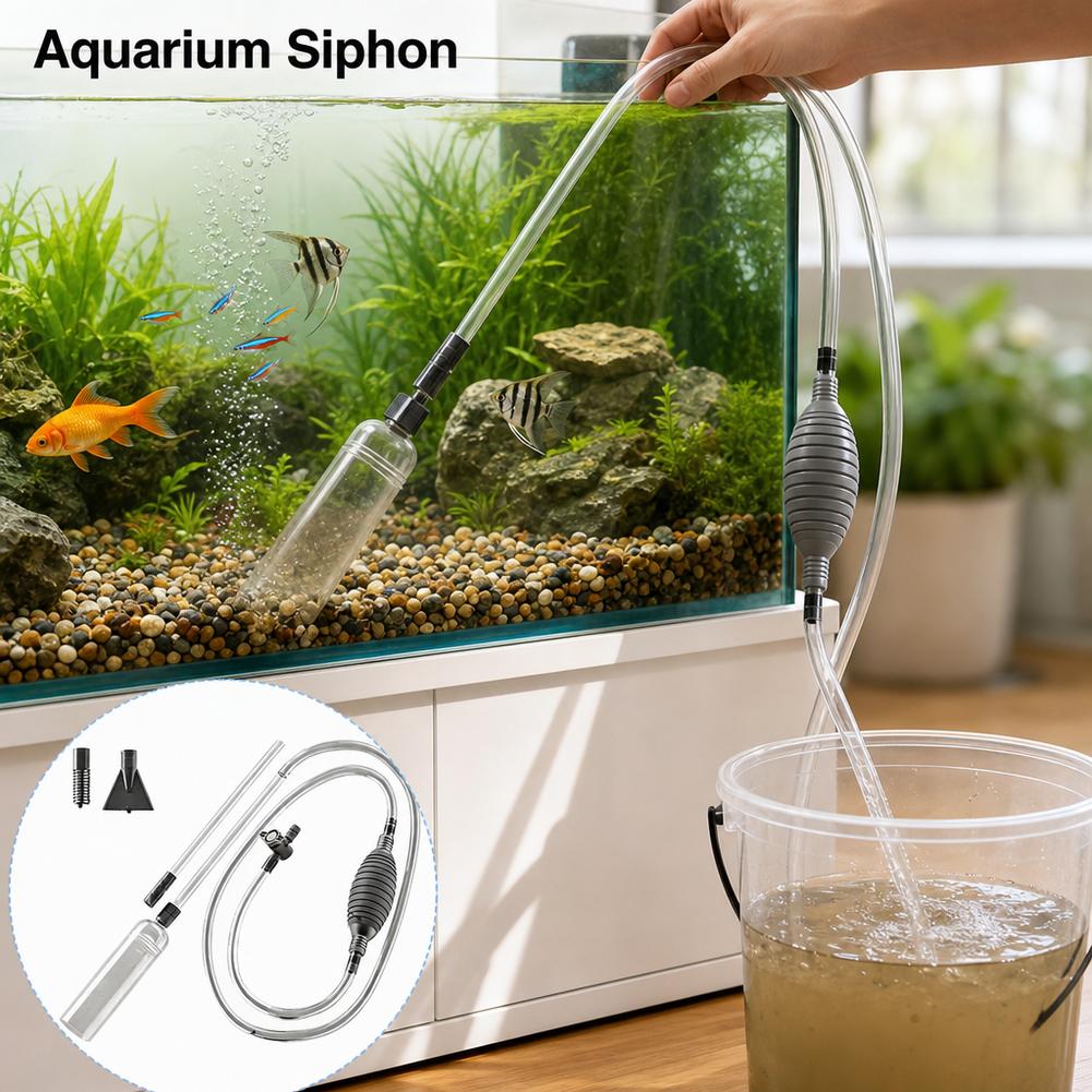 Gravel Vacuum Cleaner - Kit Manuale per Cambio Acqua Acquario,