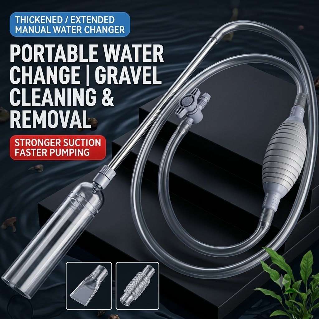 Gravel Vacuum Cleaner - Sifone per Acquario, Cambia Acqua Manuale,