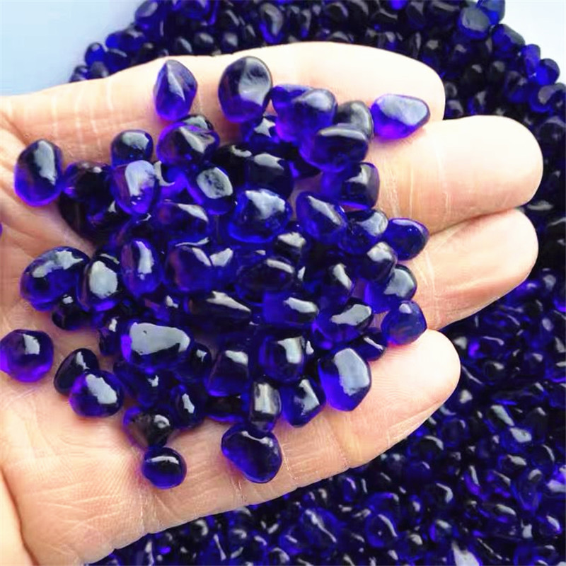 Aquarium Fish Colour - 1000g Ghiaia di Vetro Blu, Cristalli
