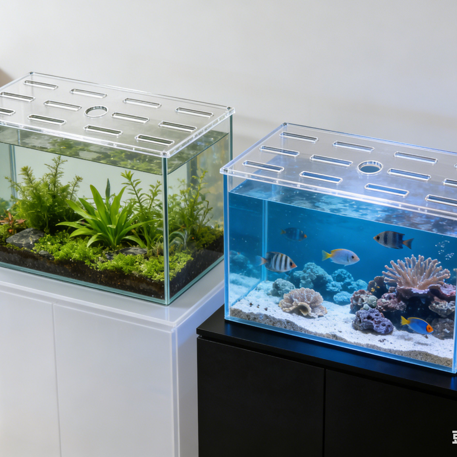 Aquarium Fish Jumping - Coperchio per Acquario Trasparente 19x7.8 cm,