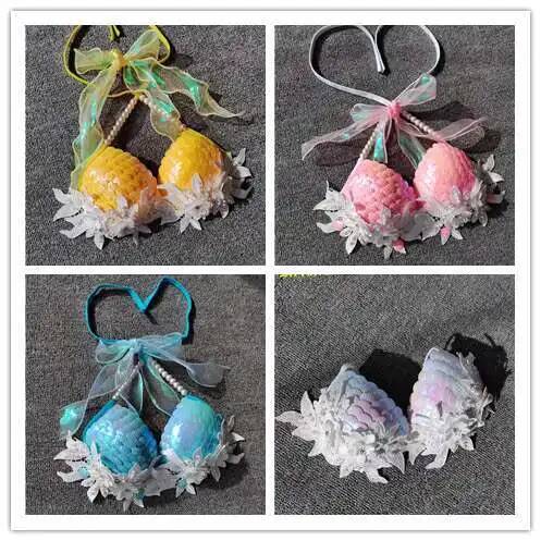 Aquarium Queen Fish - Top bikini a conchiglia con paillettes