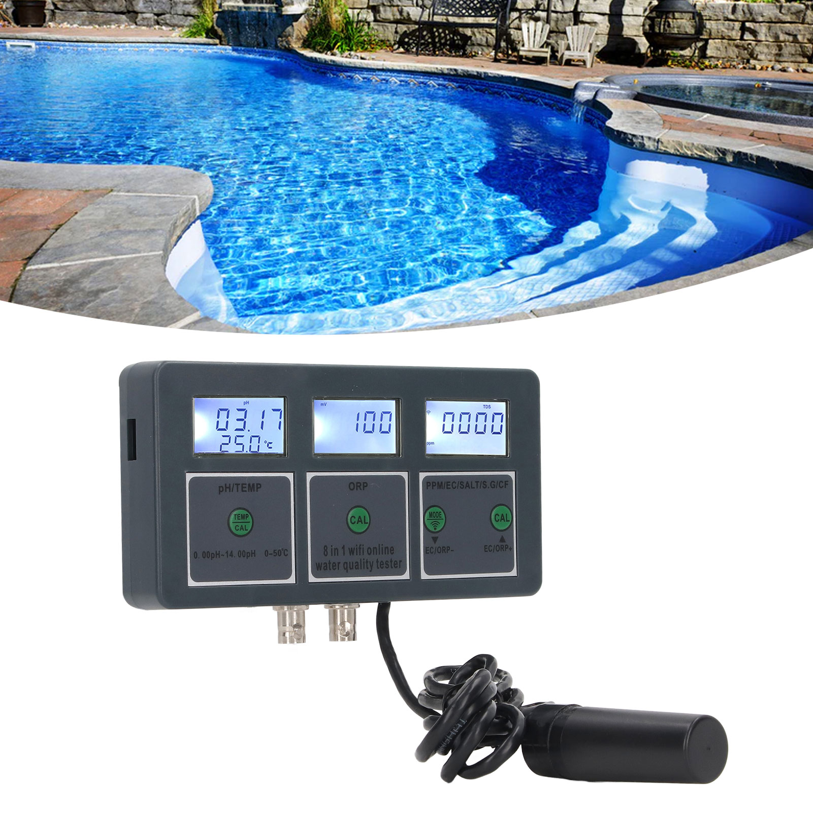 Aquarium Fish Online - Tester di Qualità dell'Acqua Multiparametrico 8